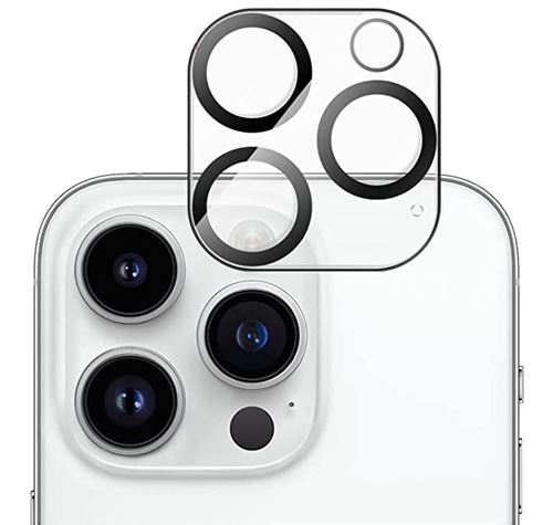 Protection d'écran pour smartphone CABLING ® Protection Objectif Caméra  pour iPhone 13 Pro et Pro Max avec contour noir en verre trempé 9H, Ultra  HD, Anti-Rayures