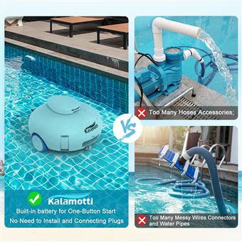 130€ sur Robot piscine, robot nettoyeur pour piscine de fond 60 m²,  aspirateur, batterie 140 min, vitesse de déplacement:16 m/min - Accessoires  piscines spa et jacuzzis - Achat & prix