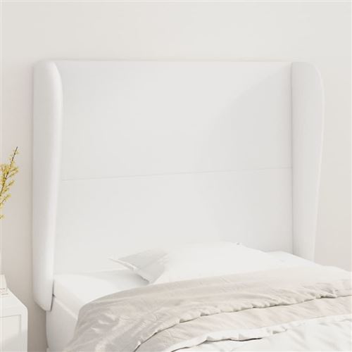 vidaXL Tête de lit avec oreilles Blanc 83x23x118/128 cm Similicuir