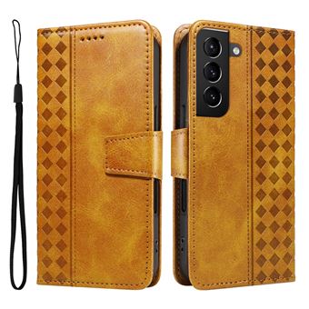 Étui FOXDOCK pour Samsung Galaxy S21 protection antichoc, design élégant, coque en cuir avec emplacements pour cartes et dragonne, compatible avec Samsung Galaxy S21-Jaune - 1