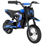Moto Électrique Evercross pour Enfants 3-12 Ans 300W 25KM/H 3 Niveaux de Vitesse Pneu 12' Bleu