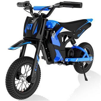 Véhicule électrique pour enfant EverCross Moto Électrique pour Enfants 3-12  Ans 300W 25KM/H 3 Niveaux de Vitesse Pneu 12' Cadeau idéal Bleu