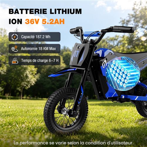 Moto electrique enfant 12V 3-5 ans vehicule de cross bleu a batterie Moto electrique enfant 12V 3-5 ans vehicule de cross bleu a batterie