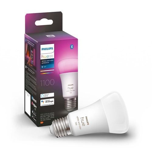 Ampoule connectée Philips Hue White et Color Ambiance E27 75W Blanc