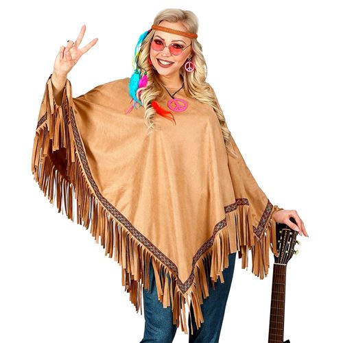 poncho aspect daim adulte TAILLE UNIQUE - Coloris : Marron42931 Widmann