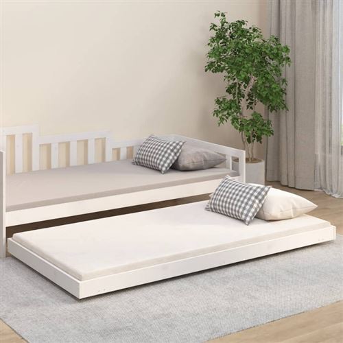 vidaXL Cadre de lit sans matelas blanc 100x200 cm bois de pin massif