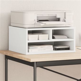 Support d imprimante blanc 49x40x22,5 cm bois d ingénierie - 1