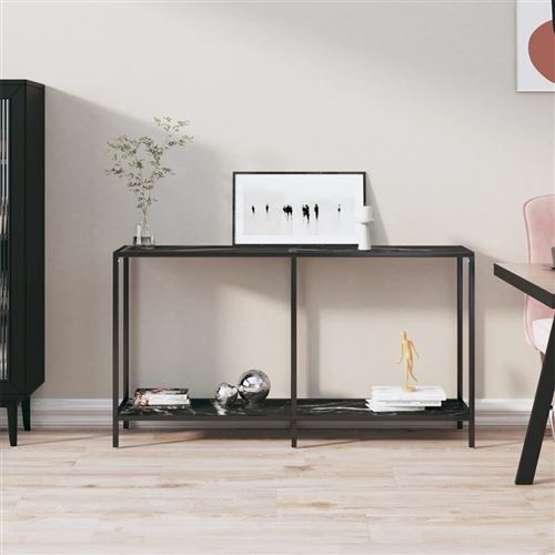 Vidaxl Noir Table Console Verre Trempé - Image 3