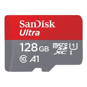 SanDisk Ultra - Carte mémoire flash (adaptateur microSDXC vers SD inclus(e)) - 128 Go - A1 / UHS Class 1 / Class10 - microSDXC UHS-I