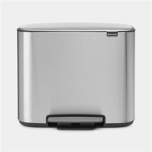 BRABANTIA Poubelle à Pédale Bo 3 Seaux Acier Satiné