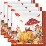 Ensemble 4 Serviettes de Table Motif Champignon