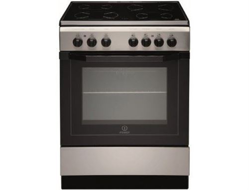 Indesit I6V6C1A (X)/FR - Cuisinière - pose libre - largeur : 60 cm - profondeur : 60 cm - hauteur : 85 cm - avec système auto-nettoyant - classe A - acier inoxydable