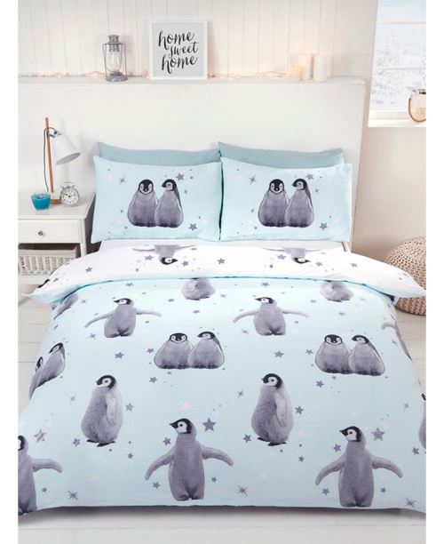 Pingouins étoilés double couette ensemble de couverture