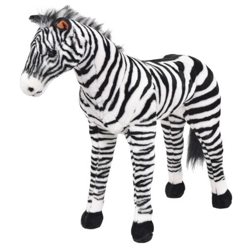 vidaXL Speelgoedzebra staand XXL pluche zwart en wit