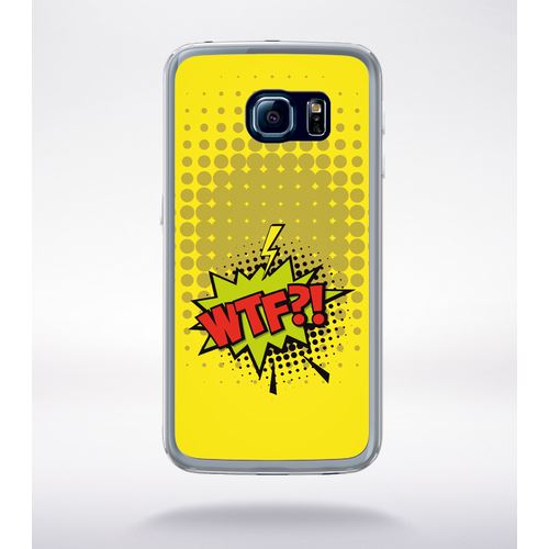 Coque Wtf Fond Jaune Compatible Samsung Galaxy S6 Edge Transparent