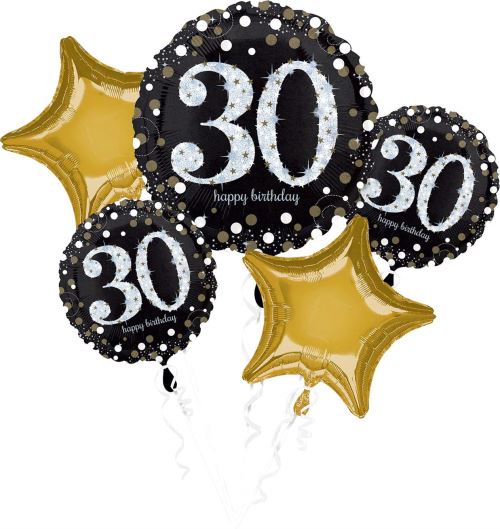 Amscan International 8 164 324,5 cm Sparkling 30e Anniversaire Bouquet de Ballon en Aluminium