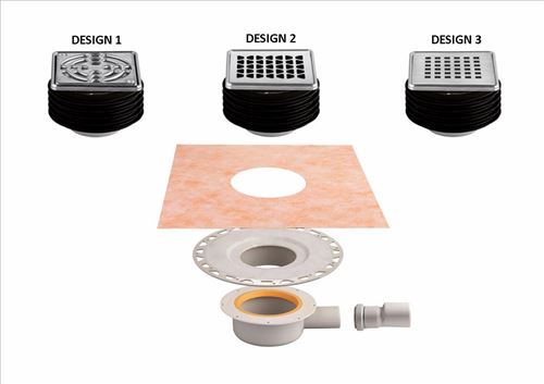 Kit d'évacuation pour douche à l'italienne, sortie horizontale KERDI DRAIN - Kit d'évacuation au sol horizontal DN40