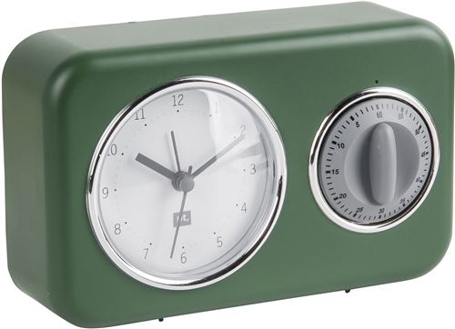 Pt Living - Horloge avec minuteur intégré Nostalgia Vert