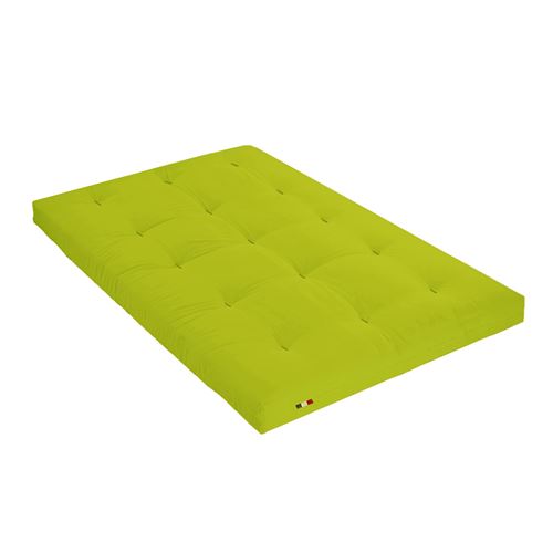 Matelas futon vert pistache coeur en latex 160x200
