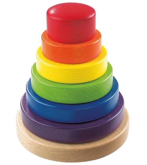 Haba tour d'empilage arc-en-ciel junior 7 pièces