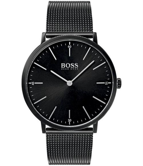 Montre Hugo Boss Horizon extra-plate 1513542 noire bracelet maille milanaise