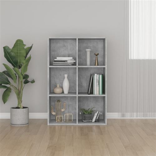 vidaXL Bibliothèque/Buffet Gris béton 66x30x97,8 cm Aggloméré