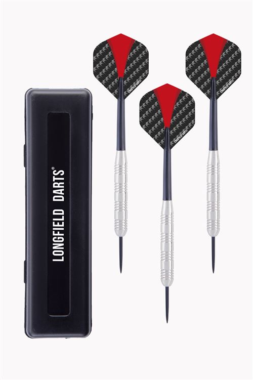 Fléchettes en nickel-argent qualité semi-professionnelle - rouge et noir - 23 GR