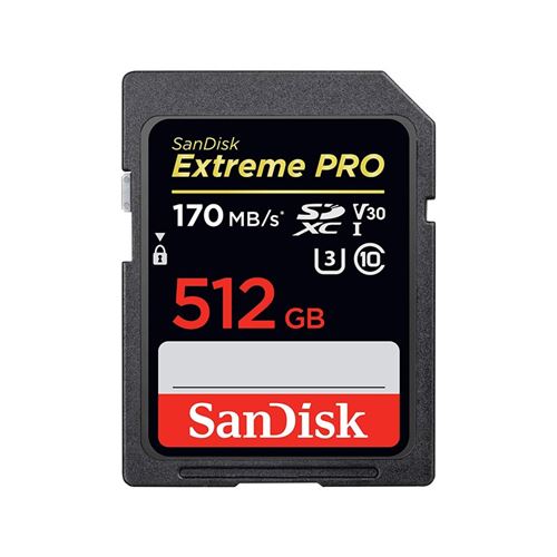 SANDISK extreme pro sdxc 512 go 90/170 mo/s v30 u3