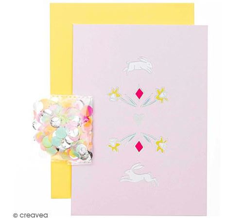 Kit carte anniversaire à personnaliser - Rico Design Wonderland - Lièvres - 12,5 x 17,5 cm