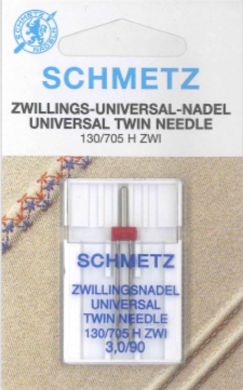 Aiguilles doubles pour machines à coudre Schmetz Universal 130/705 H ZWI 3,0/90