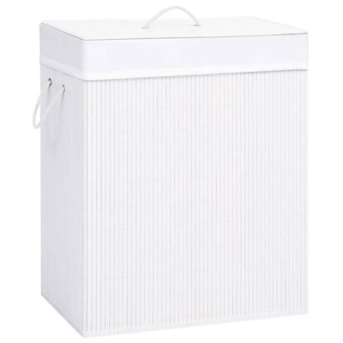 vidaXL Panier à linge avec 2 sections bambou blanc 100 L320744