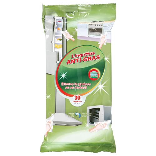 30 Lingettes nettoyantes anti-gras