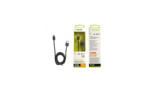 Muvit Cable Round Charge & Synchro Micro Usb 1m 1a Black