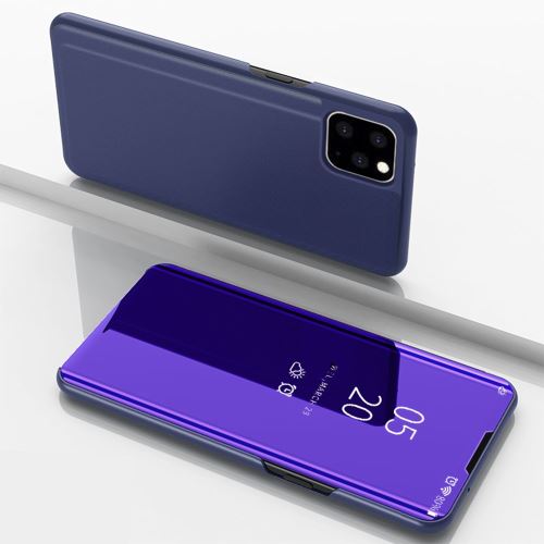 Etui en PU surface de miroir de la fenêtre de vue bleu foncé pour votre Apple iPhone XR (2019) 6.1 pouces