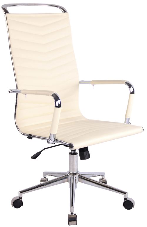 Chaise de Bureau Batley en Similicuir design et confortable - Couleur Crème