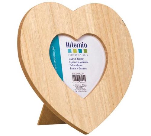 Cadre en bois Coeur 17,5 x 17,5 cm