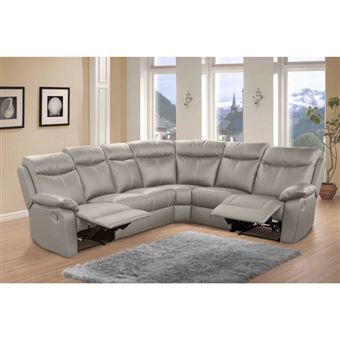 Canapé Dangle Relax 7 Places Cuir Gris Vyctoire