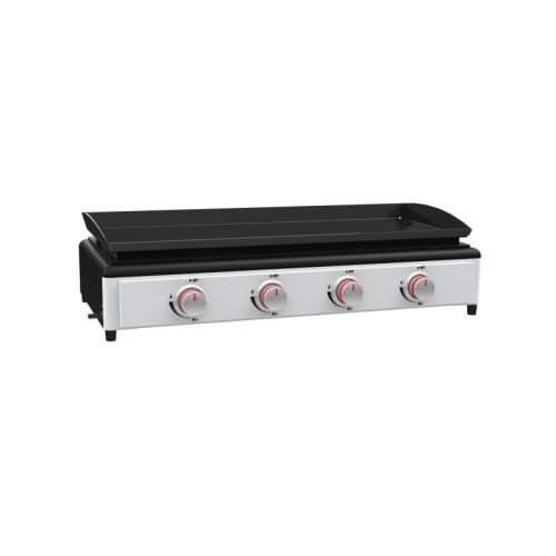 SILVER STYLE Plancha a gaz 4 feux - Acier émaillé - 88 x 43 cm