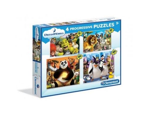Puzzle 20 Pièces : 4 Progressive Puzzles - Dreamworks, Clementoni