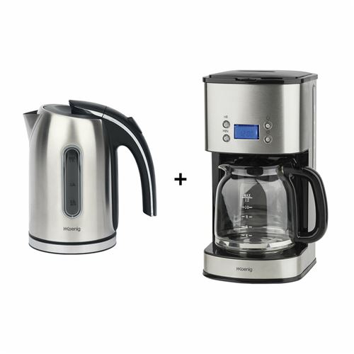 H.Koenig - Ensemble Petit Déjeuner - Bouilloire 1.7L - Cafetière Programmable - Image 3