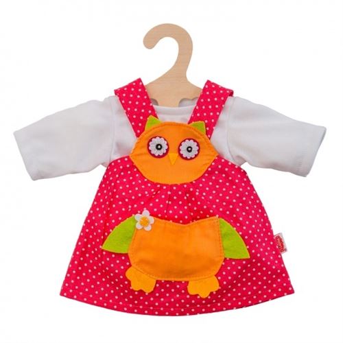 Heless robe robe de poupée hibou rouge/blanc 35-45 cm