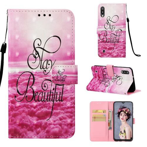 Etui en PU impression de motifs séjournez en beauté pour votre Samsung Galaxy M10