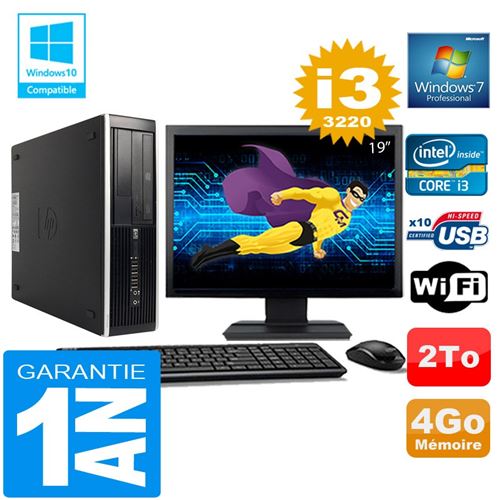 Pc hp compaq 8300 sff core i3-3220 ram 4go disque 2 to wifi w7 ecran 19' État correct - Hewlett-Packard reconditionné disponible sur Fnac