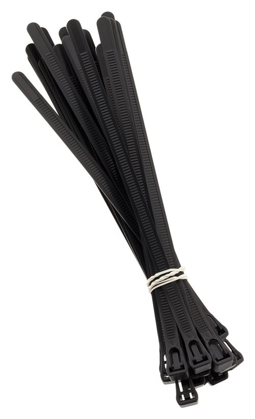 Kit Range câbles:- 20 colliers réutilisables 7,6 x 200 mm - 20 colliers réutilisables 2,3 x 107 mm - 1 gaine Øextensible de 0,85 à 2 cm Longueur 2 M