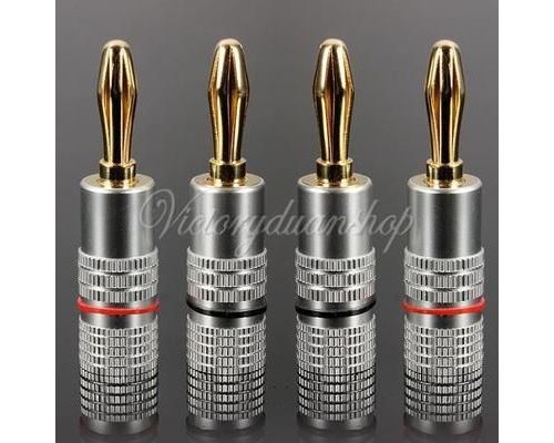 8X B1 4mm Fiche Banane Plug Audio Jack Connecteur 24 K Plaqué OR Banana Socket