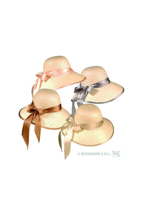 Chapeau chicago paille - ruban assorti
