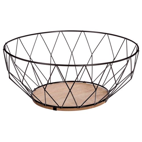 Secret de Gourmet - Corbeille à fruits en métal Filaire - Diam. 28 cm - Noir - Filaire