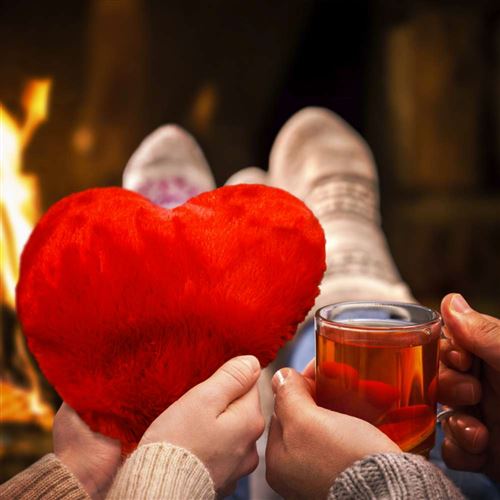 Coussin bouillotte coeur