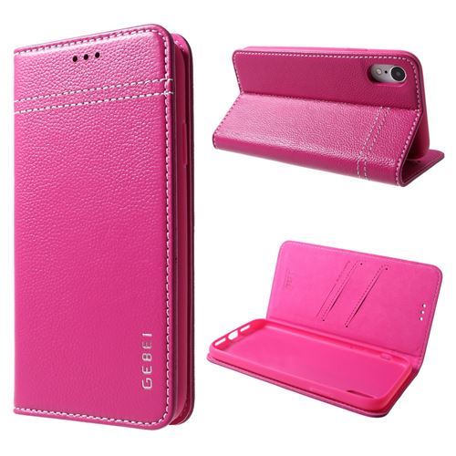 Etui en PU couleur rose pour votre Apple iPhone XR 6.1 inch