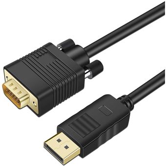 CABLING®Prémium Cable DisplayPort vers VGA,Adaptateur Display Port vers VGA  Câble 1,8m noir